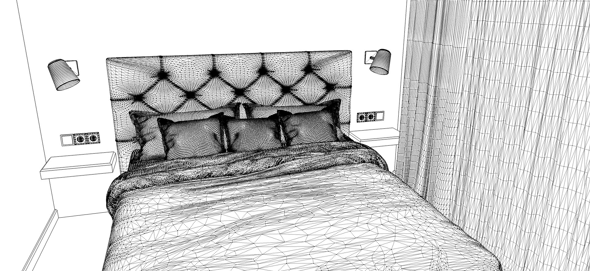3D bedroom bed model - TurboSquid 1527387