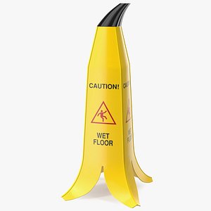 Banana Cone Caution Wet Floor Sign 60cm 3D model