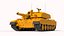 Cartoon challenger 2 Low poly tank 3D model