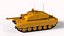 Cartoon challenger 2 Low poly tank 3D model