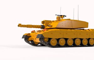 Cartoon challenger 2 Low poly tank