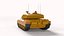 Cartoon challenger 2 Low poly tank 3D model