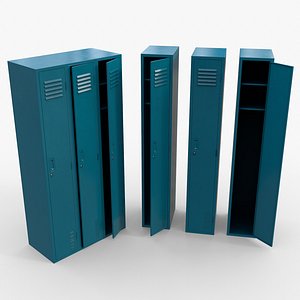 PBR School Gym Locker 03 - Blue Sea model