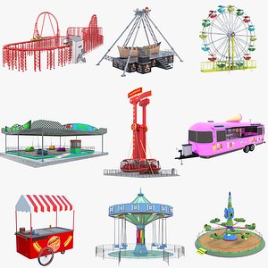 Large Amusement Park Collection 3D model