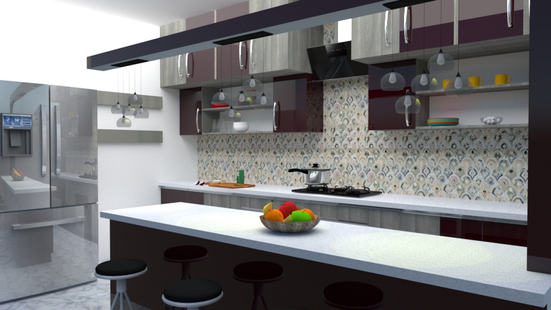 3D Model Modular Kitchen - TurboSquid 1442402