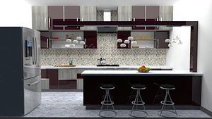 3D model modular kitchen