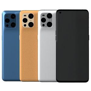 OPPO Find X3 Pro Black White Blue Orange All colors 3D model