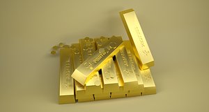 3D model gold bar