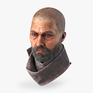3D Head of Homeless Man model