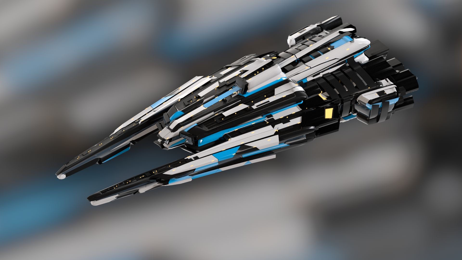 3D model Lowpoly Sci Fi Spaceship Space Craft Air Vehicle 21 ...