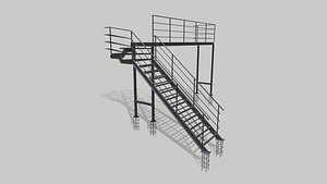 Fire ladder and platform 3D