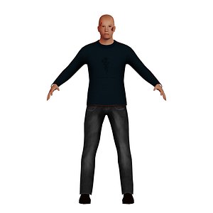 low-poly man model
