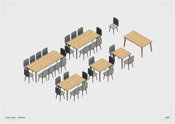 dining room tables revit model