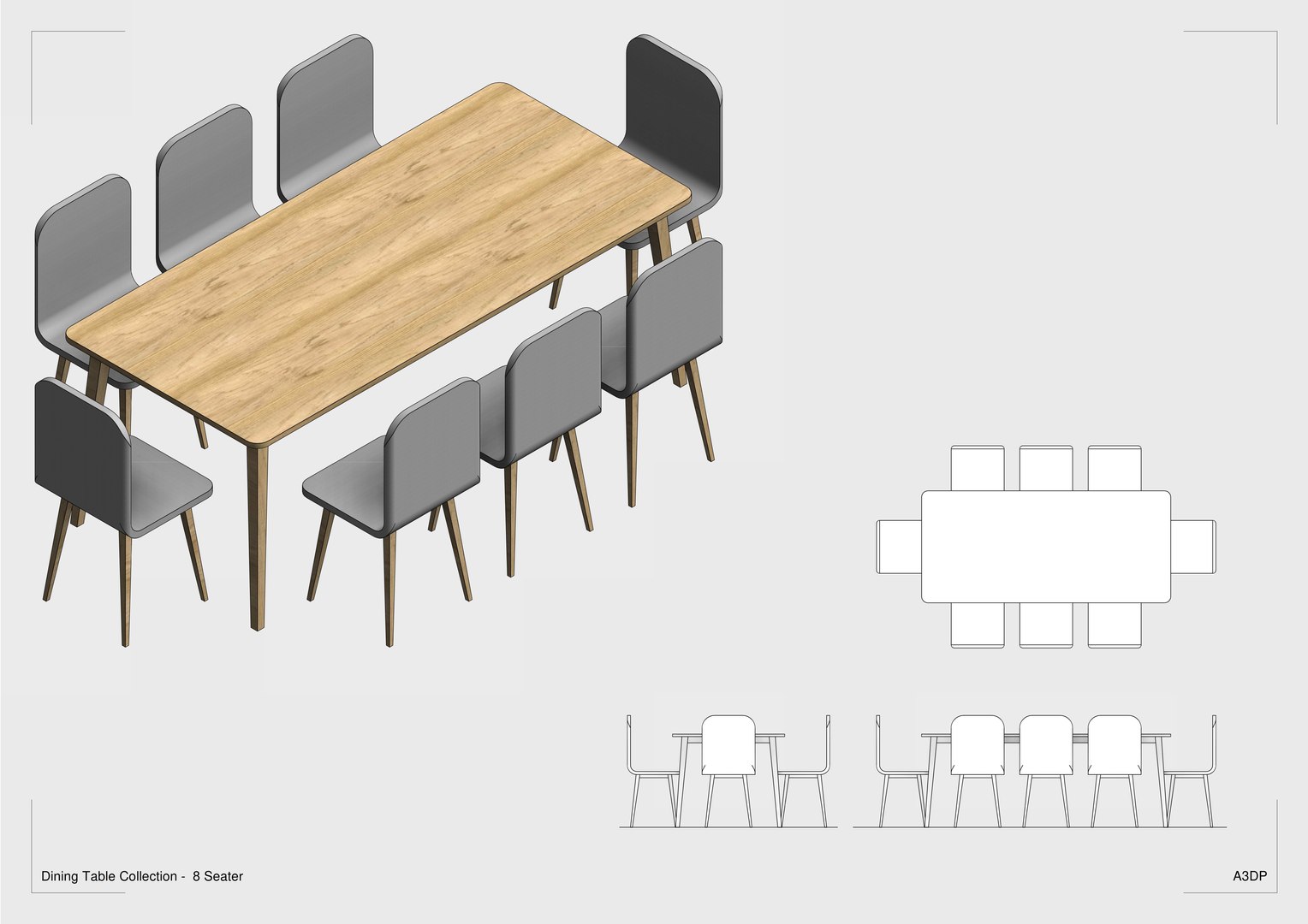 Parametric Revit Dining Table 3D Model TurboSquid 1588352