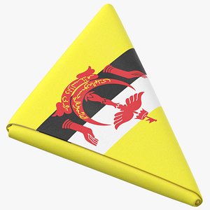 3D flag folded triangle brunei
