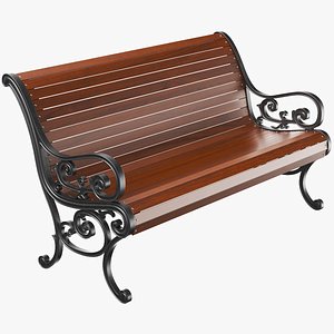 Detailed Park Bench