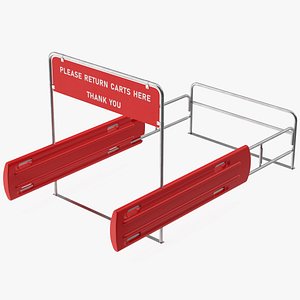 3D model Cart Corral with Polymer Side Bumpers