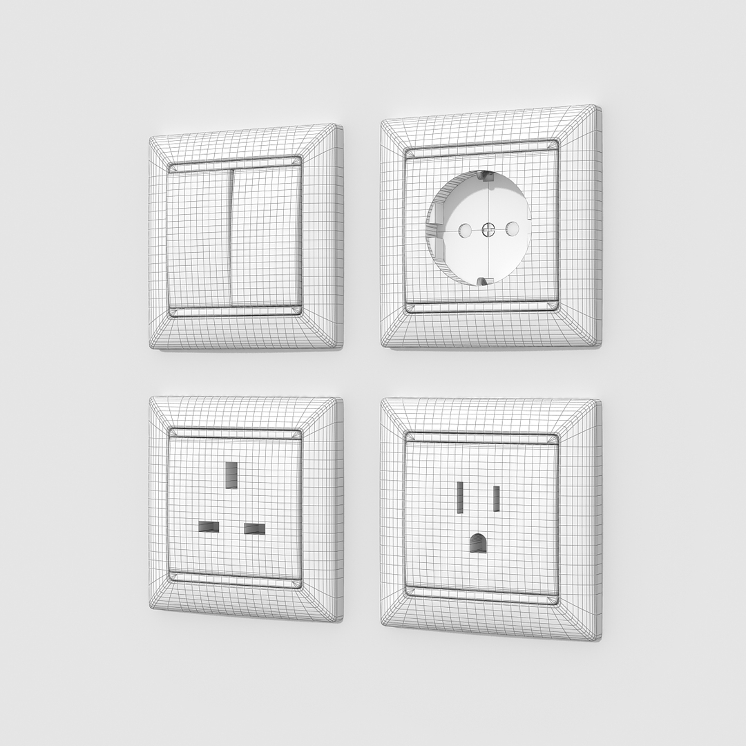 wall switches sockets 3d model