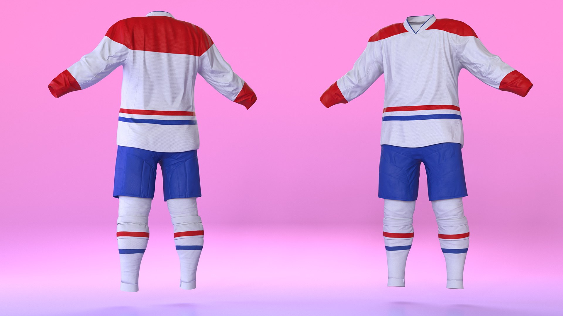Hockey Clothes White 3D model preview