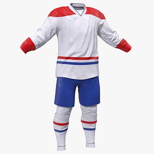 3D hockey clothes white model