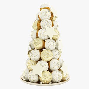 Cream puff tower with stars 3D model