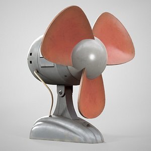 Retro Desk Fan - Vintage Office Table Fan Optimized 3D model
