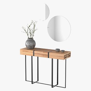 Entry Table D - Vase and Mirrors