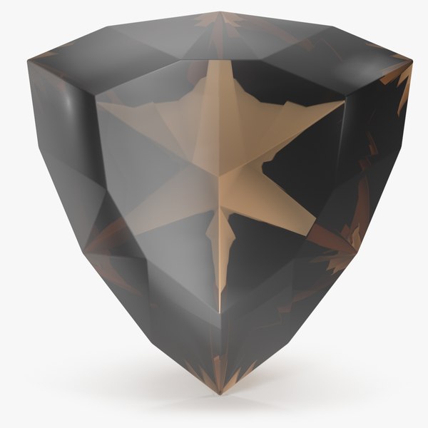 Shield Cut Smokey Topaz 3D model