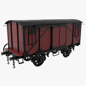 3D Wooden Train Carriage