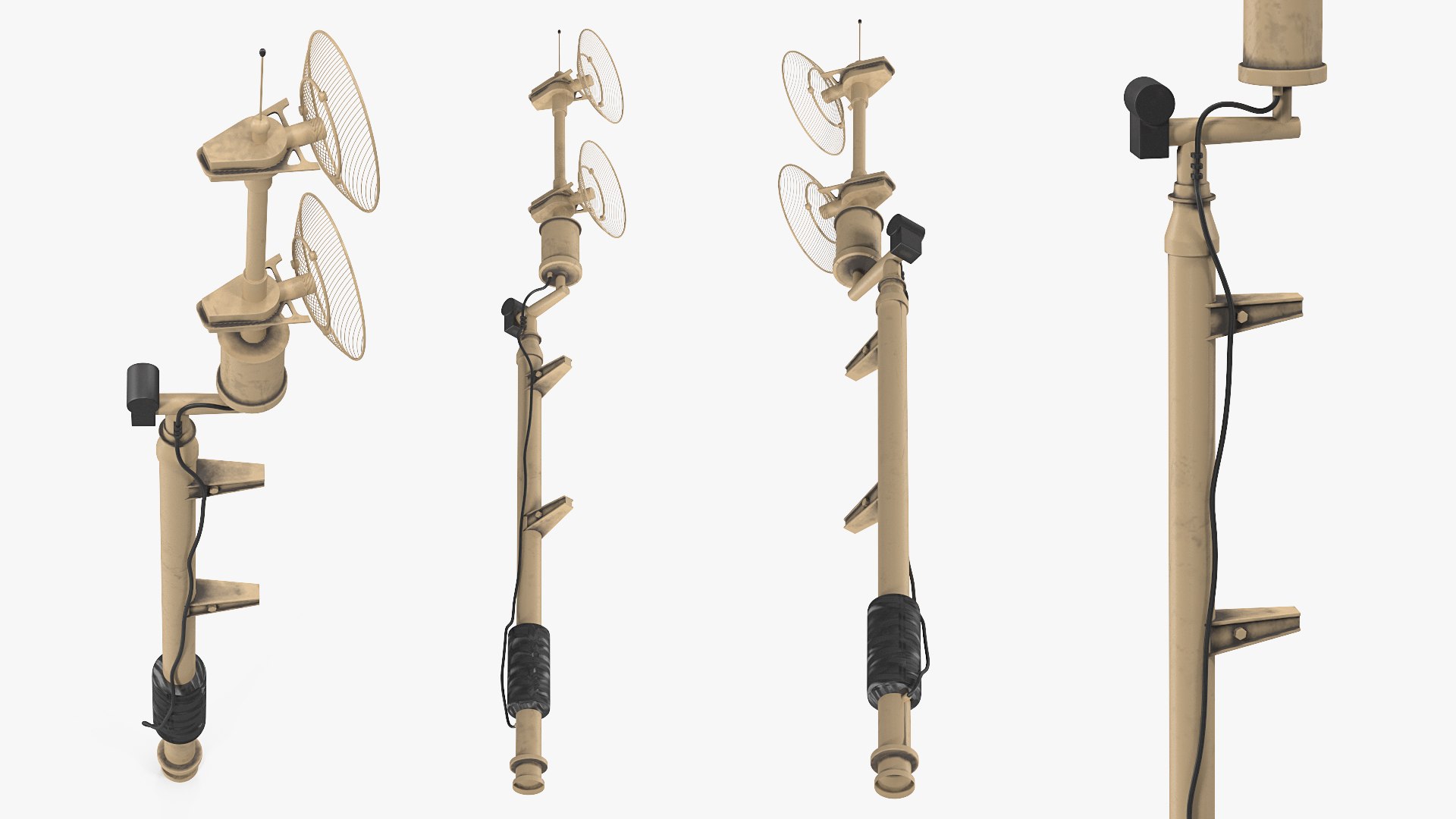 Military Antenna Desert 3D model preview
