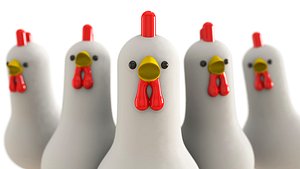 chicken cartoon 3D model