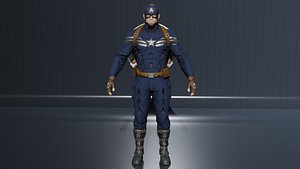 Captain America The Winter Soldier low-poly 3D