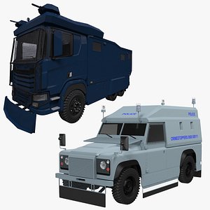 3D Police Armored Cars Collection model