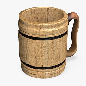 Wooden Beer Mug 3D