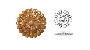 3D basrelief rosette decor model
