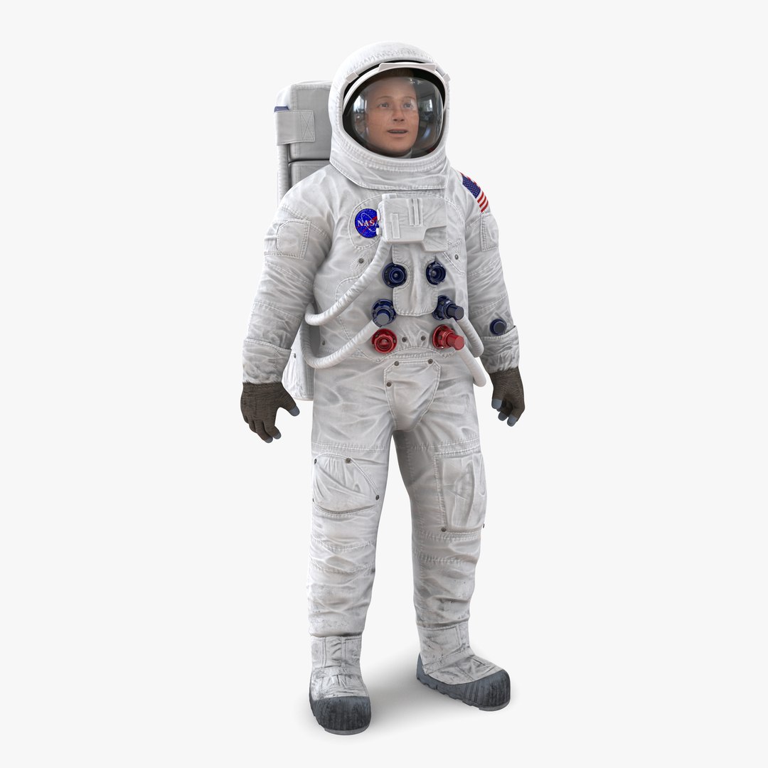 Astronaut NASA Wearing Spacesuit A7L Rigged 3D Model preview