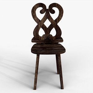 Decorative Scroll Back Wooden Chair Game Ready