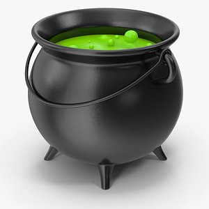3D Cauldron With Magic Potion