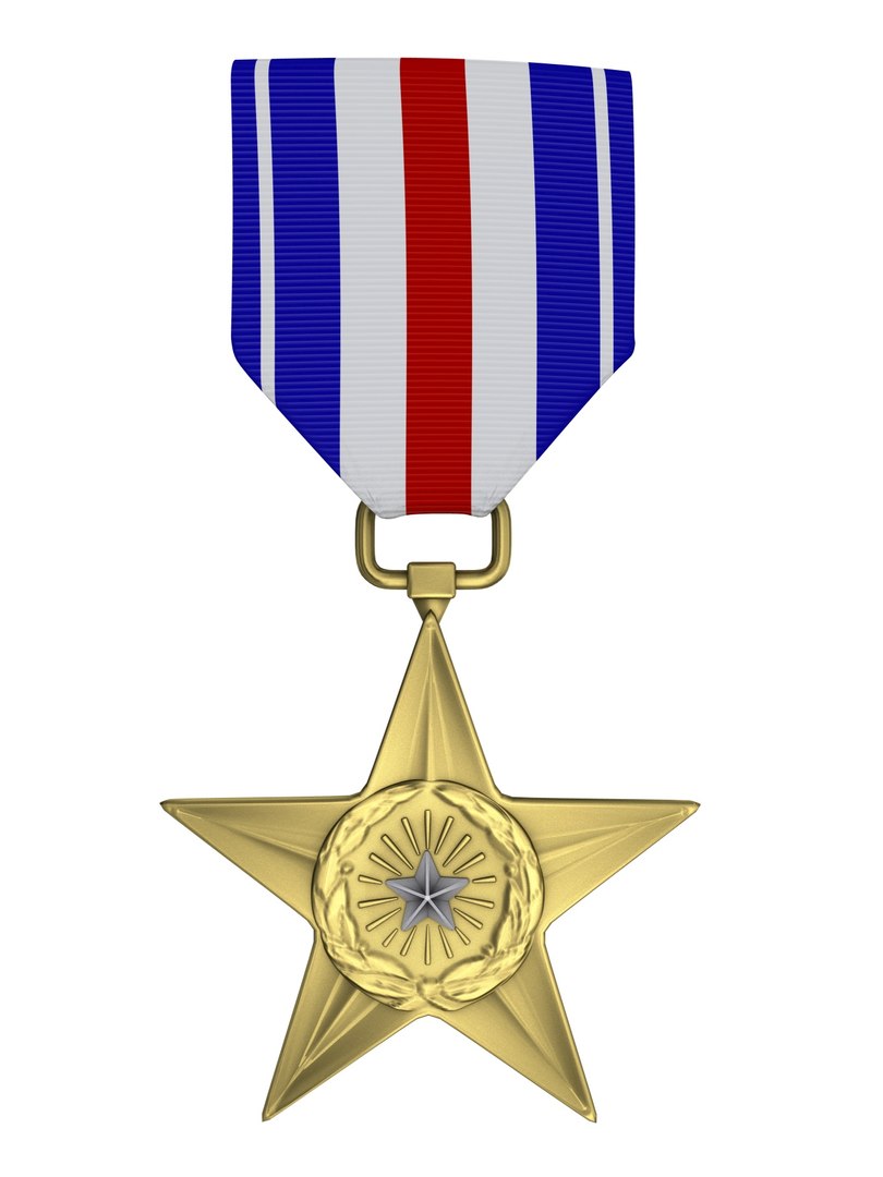 Silver Star Medal 3d Model