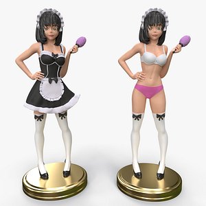 Anime Cute Maid Girl Printing