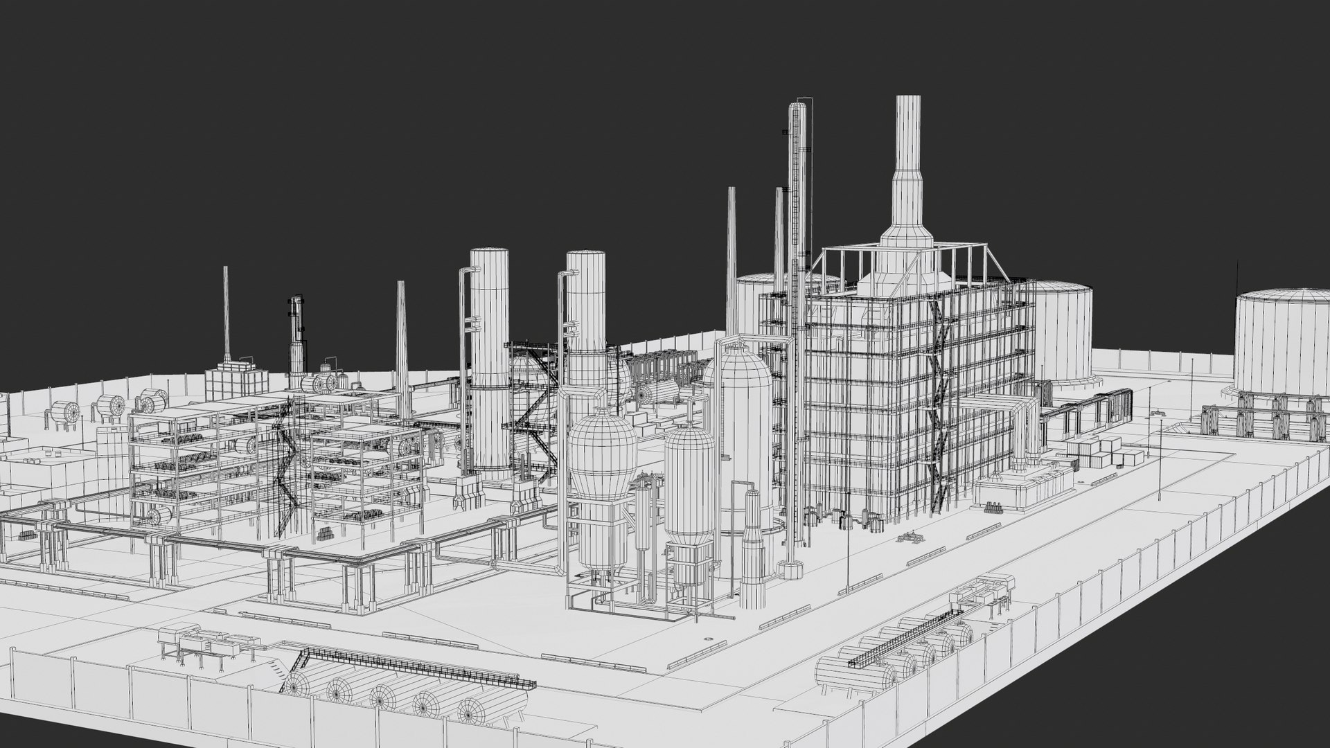3D model Oil Refinery Facility PBR https://p.turbosquid.com/ts-thumb/gU/k6vnfe/36/screenshot073/png/1682497675/1920x1080/fit_q87/438145a77ad63f3b097f2594486ba44a9fab2205/screenshot073.jpg