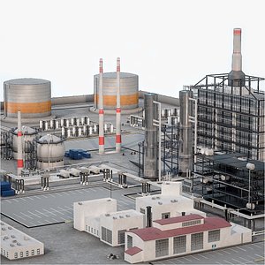 3D model Oil Refinery Facility PBR