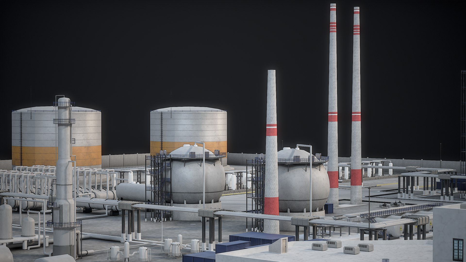 3D model Oil Refinery Facility PBR https://p.turbosquid.com/ts-thumb/gU/k6vnfe/GV/r_viewport_014/png/1682497654/1920x1080/fit_q87/45825e906bed1b40379d07e543538aa22270ceab/r_viewport_014.jpg