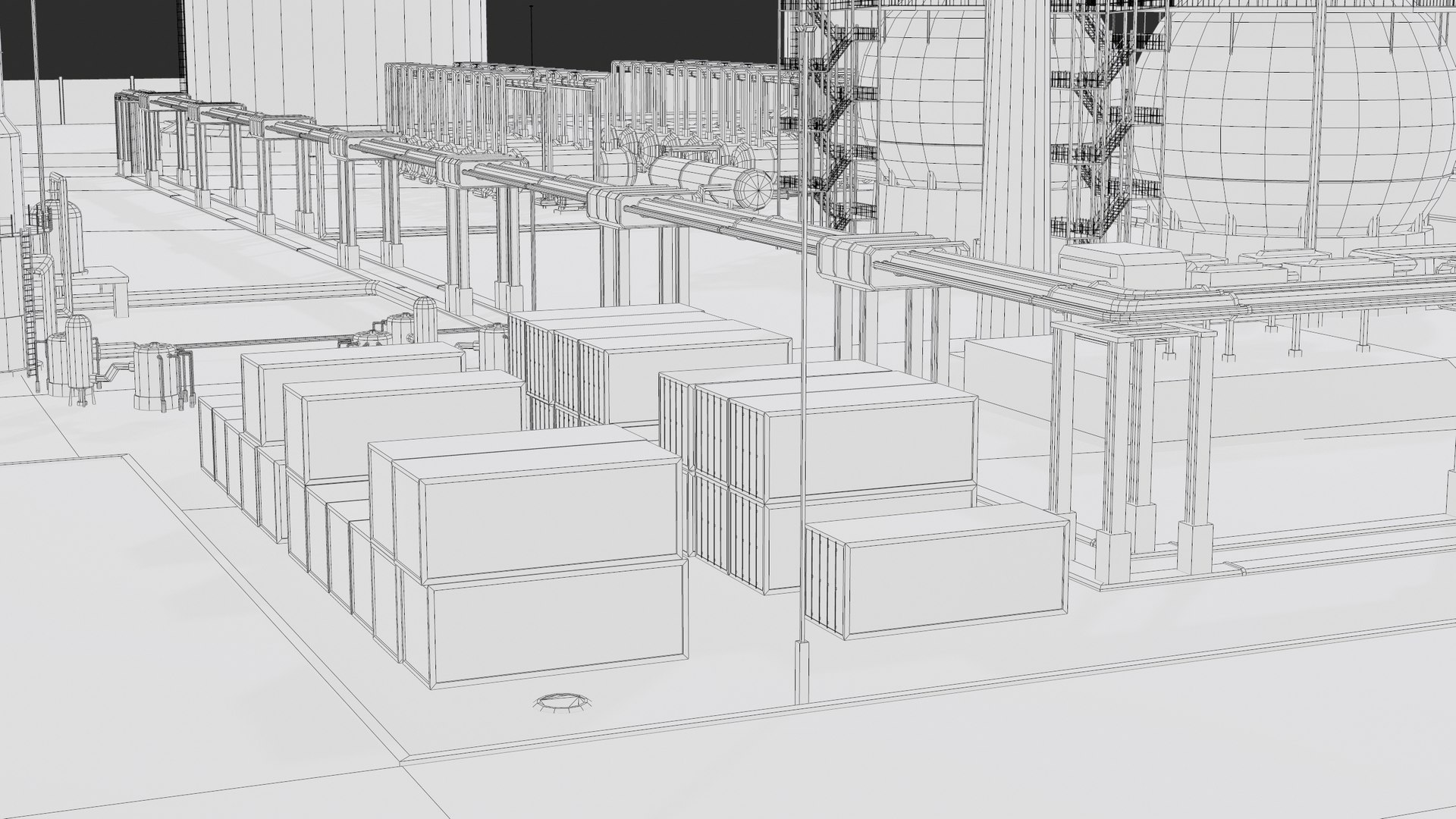 3D model Oil Refinery Facility PBR https://p.turbosquid.com/ts-thumb/gU/k6vnfe/dD/screenshot084/png/1682497686/1920x1080/fit_q87/b40c42284fe16977fd73fa68b105c83d4d9e27d4/screenshot084.jpg