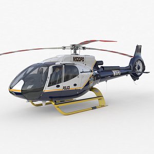 3D Airbus H130 Police High Detail 3ds max Vray 3D model model