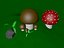 free cartoon mushrooms 3d model