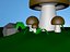 free cartoon mushrooms 3d model