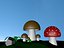 free cartoon mushrooms 3d model