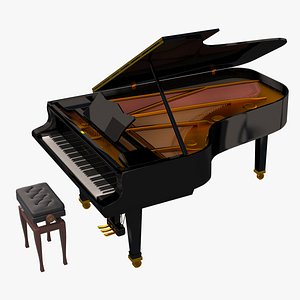 Grand Piano 3D Model - 3DCADBrowser