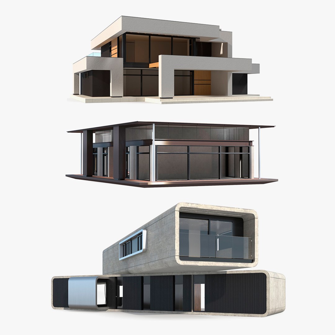 Modern Houses Collection 2 3D model preview